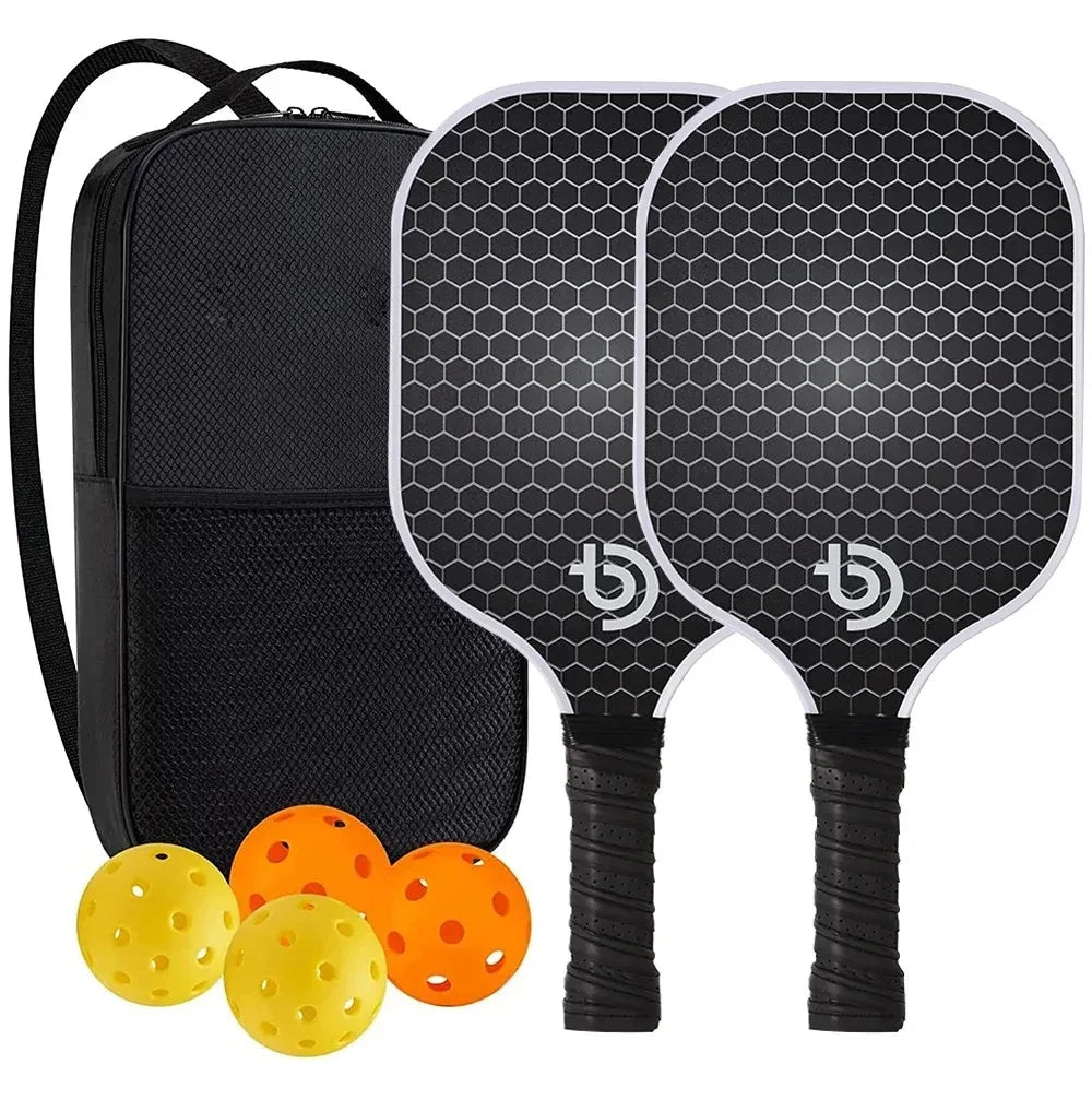 Pickleball Paddles Set - Graphite Carbon Fiber USAPA-Approved Lightweight Racquets for Indoor & Outdoor Play | Perfect for All Ages