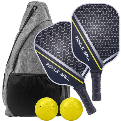 Pickleball Paddles Set - Graphite Carbon Fiber USAPA-Approved Lightweight Racquets for Indoor & Outdoor Play | Perfect for All Ages