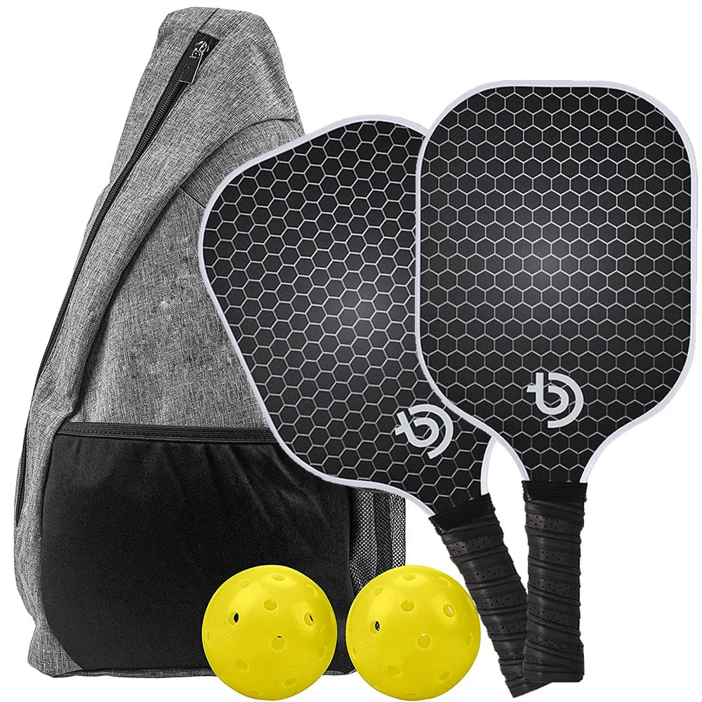 Pickleball Paddles Set - Graphite Carbon Fiber USAPA-Approved Lightweight Racquets for Indoor & Outdoor Play | Perfect for All Ages