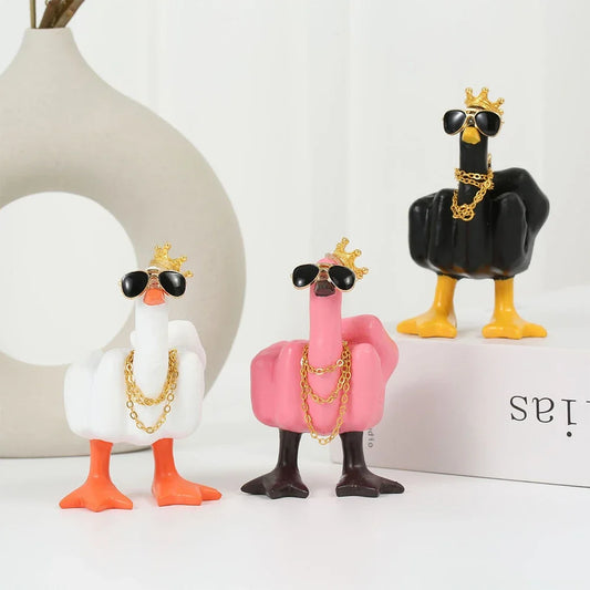 Baller Crown Finger Duck Sculpture