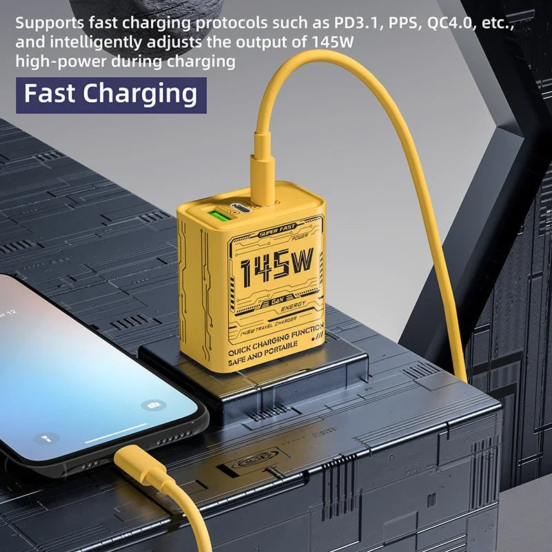 Xiaomi 145W 3-Port Fast Charger - USB Type-C Quick Charger Adapter with EU/US/UK Plug for iPhone 16 Pro, Samsung, and More