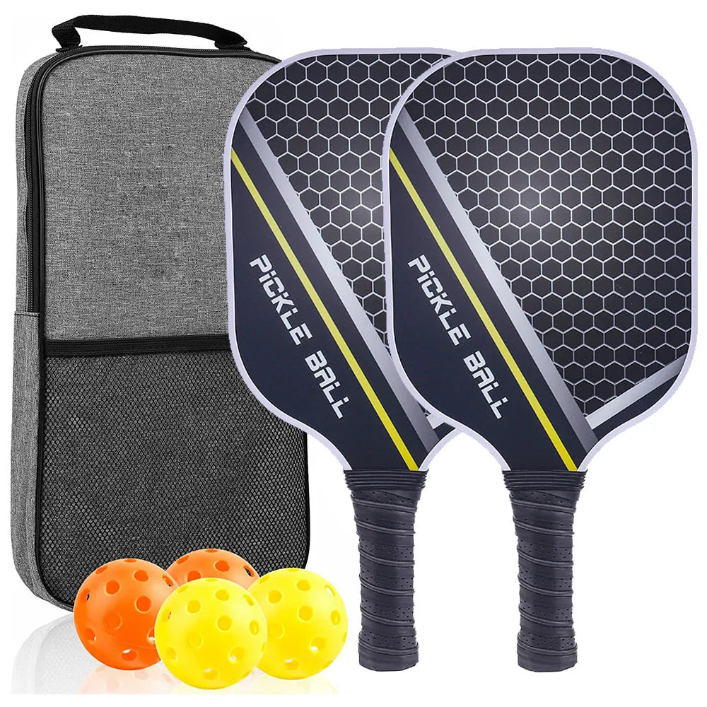 Pickleball Paddles Set - Graphite Carbon Fiber USAPA-Approved Lightweight Racquets for Indoor & Outdoor Play | Perfect for All Ages